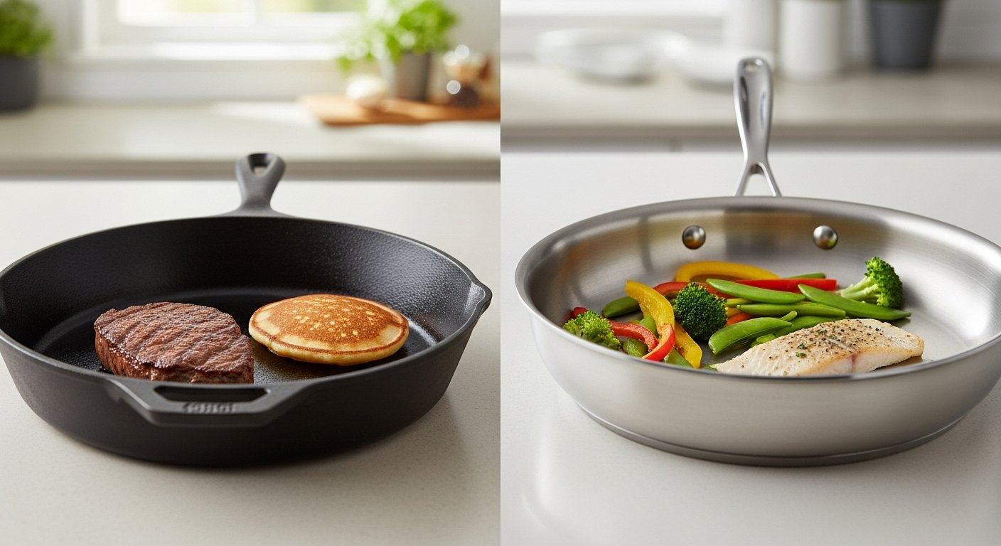 Cast Iron vs Stainless Steel Skillet: Which Is Best? Header
