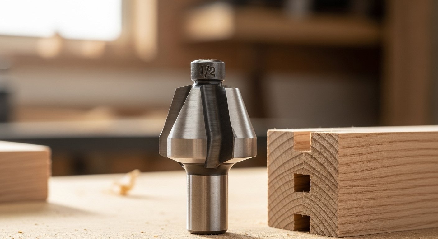 Close-up of high-performance finger joint router bits for woodworking joints, essential for achieving seamless strength.