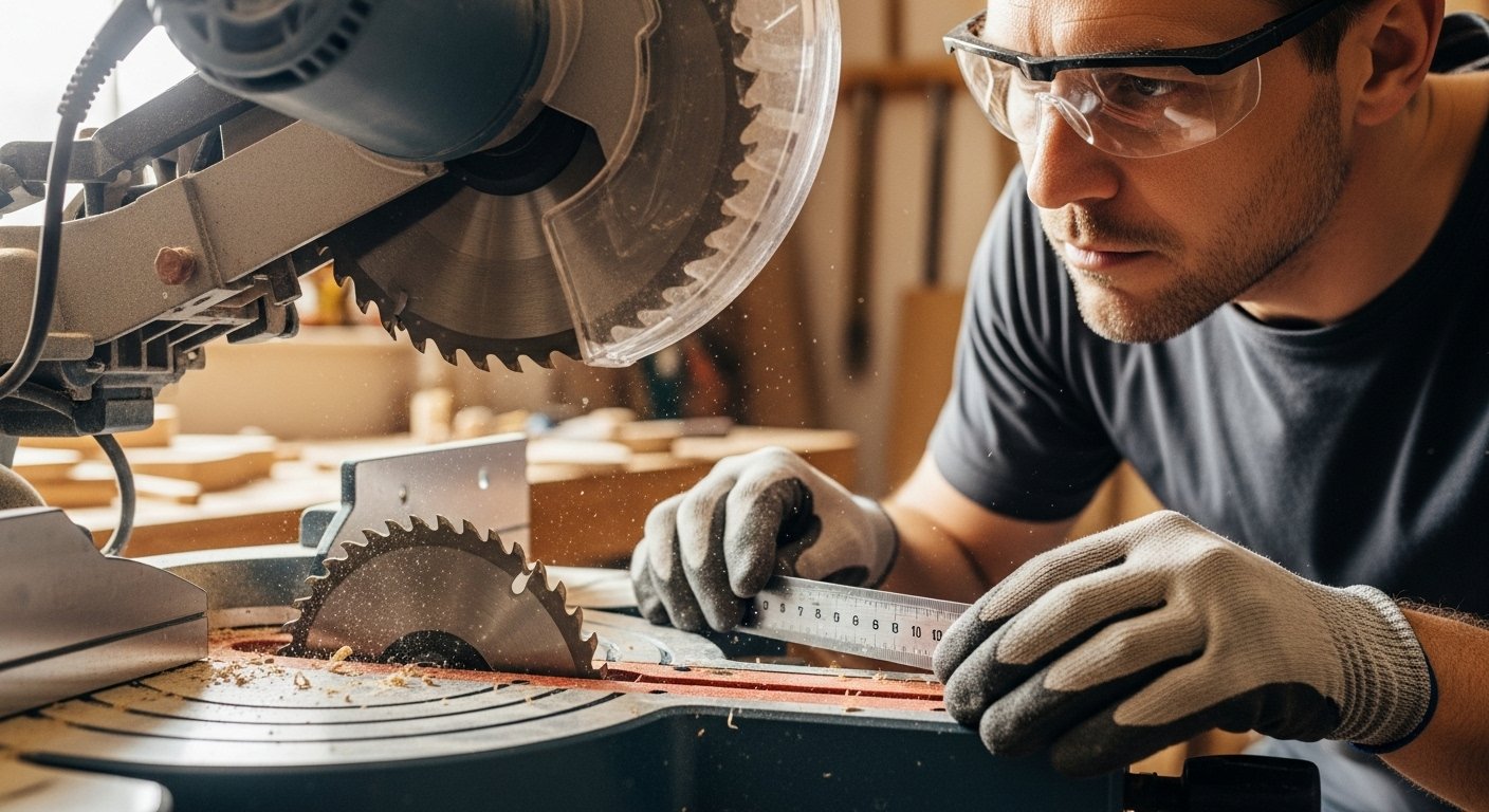 Detailed image showcasing the critical steps involved in how to calibrate miter saw to achieve perfectly square and accurate cuts every time.